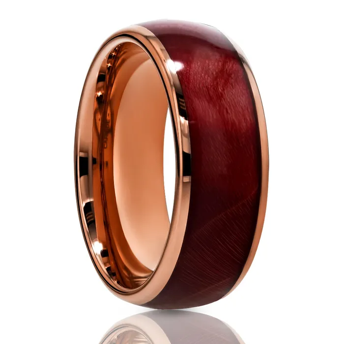 Rings Clean Casting Jewelry Burl Wedding Ring Black Tungsten Ring 8mm Wedding Ring Red Burl Wedding Ring Band