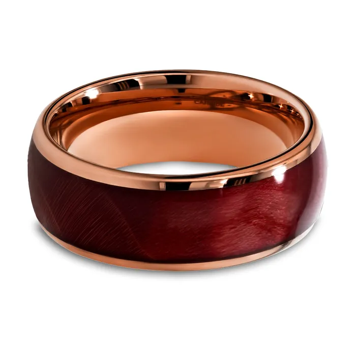 Rings Clean Casting Jewelry Burl Wedding Ring Black Tungsten Ring 8mm Wedding Ring Red Burl Wedding Ring Band