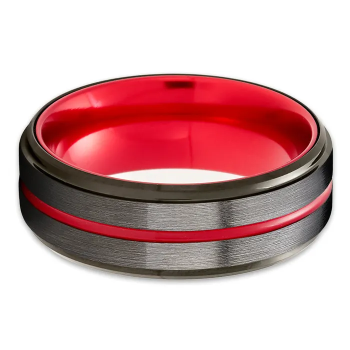 Rings Clean Casting Jewelry Gunmetal Tungsten Ring Red Tungsten Ring Black Wedding Ring Gunmetal Ring