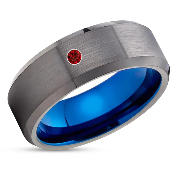 Rings Clean Casting Jewelry Ruby Tungsten Wedding Band Gray Tungsten Ring Gunmetal Wedding Ring Mans Ring Rings Clean Casting Jewelry Ruby Tungsten Wedding Band Gray Tungsten Ring Gunmetal Wedding Ring Mans Ring