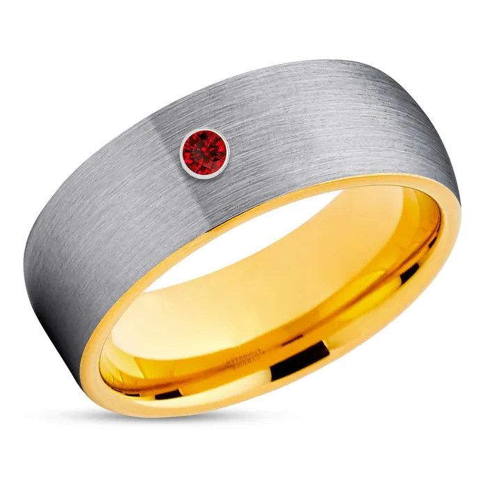 Rings Clean Casting Jewelry Ruby Wedding Ring Yellow Gold Tungsten Ring Engagement Ring 18K Yellow Gold Rings Clean Casting Jewelry Ruby Wedding Ring Yellow Gold Tungsten Ring Engagement Ring 18K Yellow Gold