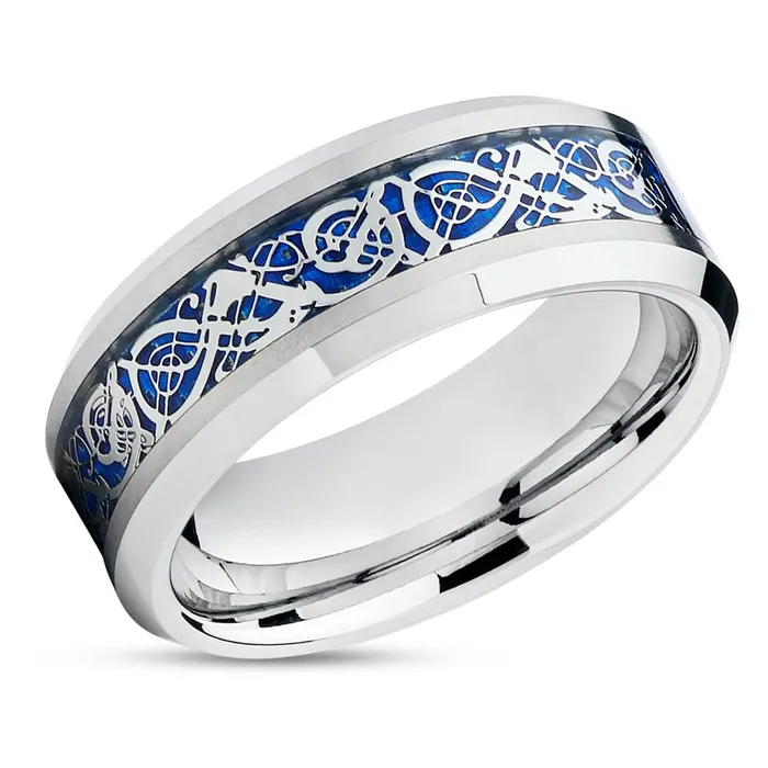 Rings Clean Casting Jewelry Tungsten Wedding Band Dragon Ring Mens Wedding Band Tungsten Band Blue Ring Rings Clean Casting Jewelry Tungsten Wedding Band Dragon Ring Mens Wedding Band Tungsten Band Blue Ring