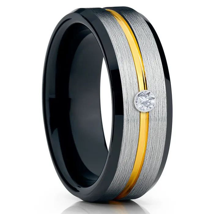 Rings Clean Casting Jewelry White Diamond Wedding Ring Black Tungsten Ring White Diamond Ring Black Ring Rings Clean Casting Jewelry White Diamond Wedding Ring Black Tungsten Ring White Diamond Ring Black Ring