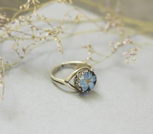 Rings Fancy Fancy ForgetMeNot Pressed Flower Ring