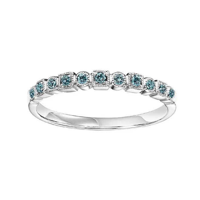 Rings International Diamond Center 14K White Gold Mix Prong Colored Diamond Band 110CT Rings International Diamond Center 14K White Gold Mix Prong Colored Diamond Band 110CT