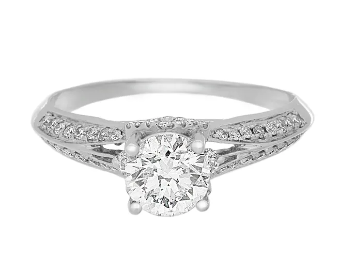 Rings International Diamond Center Complete Rings White Gold with 072 CTW Round Diamond Diamond Center Stone Classic Engagement Ring Rings International Diamond Center Complete Rings White Gold with 072 CTW Round Diamond Diamond Center Stone Classic Engagement Ring