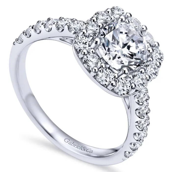 Rings International Diamond Center Gabriel Bridal Collection White Gold Diamond Accent Diamond Halo Engagement Ring 095 ctw Rings International Diamond Center Gabriel Bridal Collection White Gold Diamond Accent Diamond Halo Engagement Ring 095 ctw