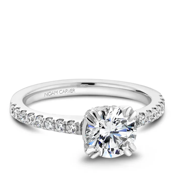 Rings International Diamond Center Noam Carver White Gold Diamond Engagement Ring Setting 039 CTW