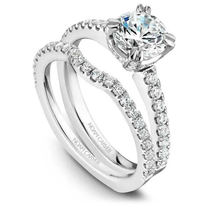 Rings International Diamond Center Noam Carver White Gold Diamond Engagement Ring Setting 039 CTW
