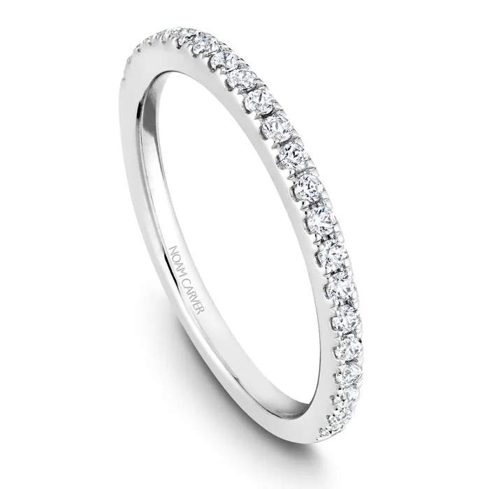 Rings International Diamond Center Noam Carver White Gold Emerald Diamond Engagement Ring Setting with Halo 041 CTW