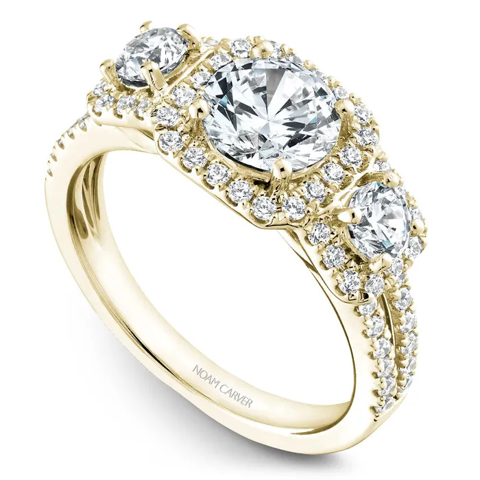 Rings International Diamond Center Noam Carver Yellow Gold 3Stone Diamond Engagement Ring Setting 085 CTW Rings International Diamond Center Noam Carver Yellow Gold 3Stone Diamond Engagement Ring Setting 085 CTW