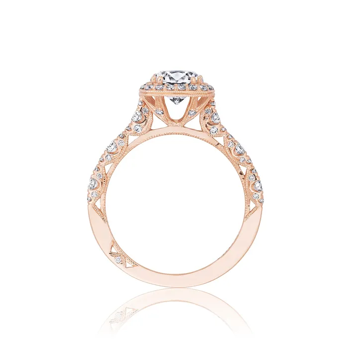 Rings International Diamond Center Tacori 18k Pink Gold Petite Crescent Round Diamond Engagement Ring Setting 055 CTW