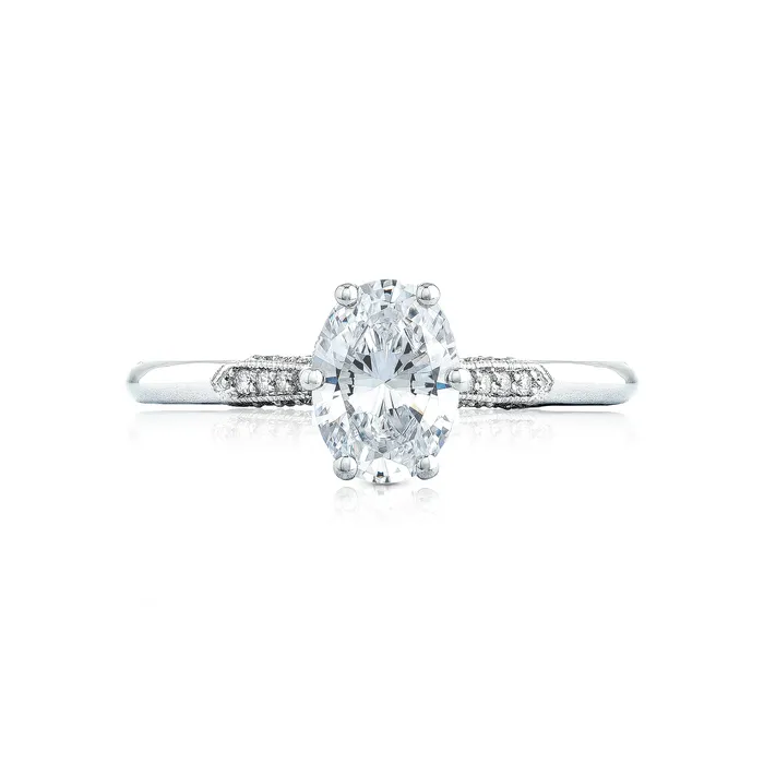 Rings International Diamond Center Tacori 18k White Gold Simply Tacori Oval Diamond Engagement Ring Setting 011 CTW Rings International Diamond Center Tacori 18k White Gold Simply Tacori Oval Diamond Engagement Ring Setting 011 CTW