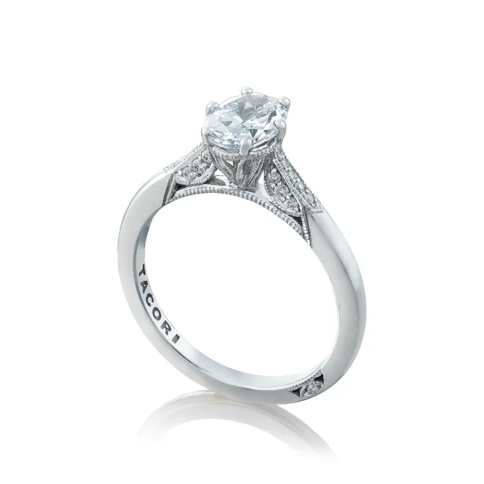 Rings International Diamond Center Tacori 18k White Gold Simply Tacori Oval Diamond Engagement Ring Setting 011 CTW Rings International Diamond Center Tacori 18k White Gold Simply Tacori Oval Diamond Engagement Ring Setting 011 CTW