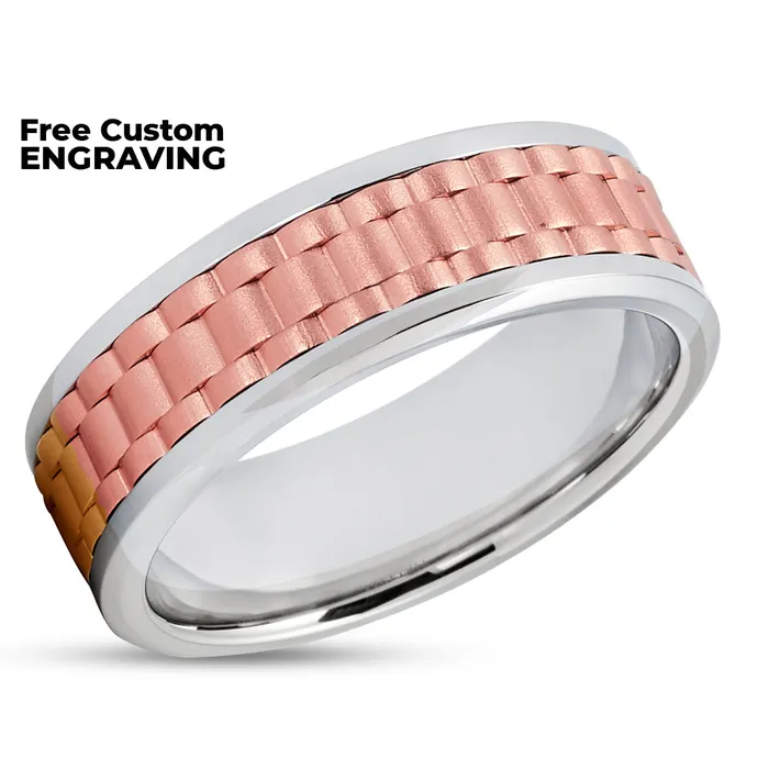 Rings Mans Wedding Ring Rose Gold Wedding Ring Wedding Band 14K Gold Wedding Ring Engagement Clean Casting Jewelry