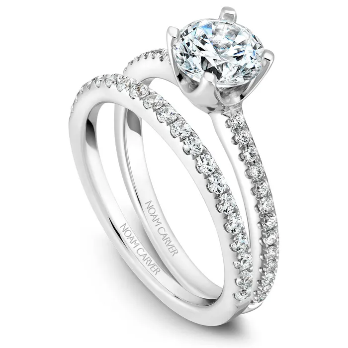Rings Noam Carver White Gold Diamond Engagement Ring Setting 016 CTW International Diamond Center