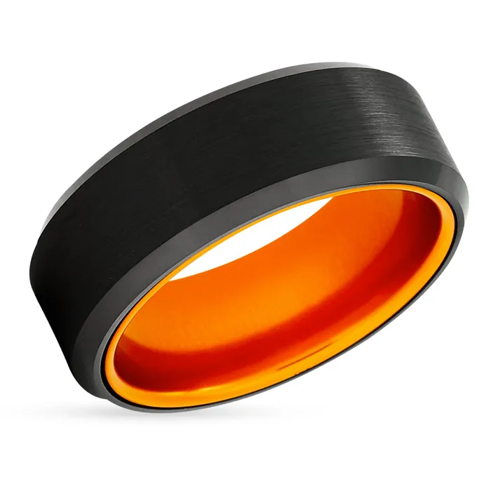 Rings Orange Wedding Ring Black Tungsten Wedding Ring 8mm Wedding Ring Orange Tungsten Ring Clean Casting Jewelry Rings Orange Wedding Ring Black Tungsten Wedding Ring 8mm Wedding Ring Orange Tungsten Ring Clean Casting Jewelry