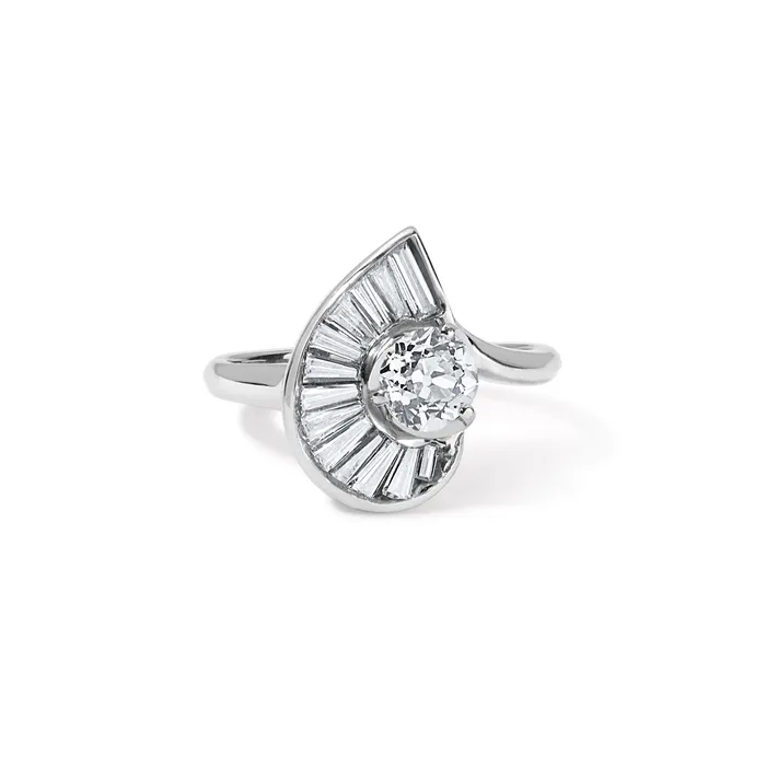 Rings SG Vintage Old Mine Center Ballerina Ring