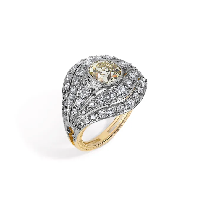 Rings SG Vintage Vintage Two Tone Old European Cut Diamond Ring