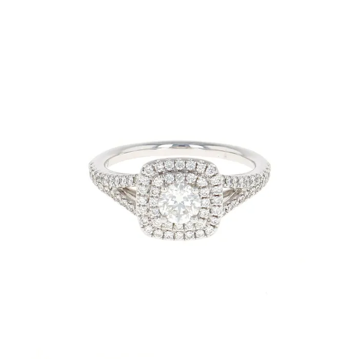 Rings Shop IDC estore Cushion Double Halo Complete Engagement Ring 083CTW