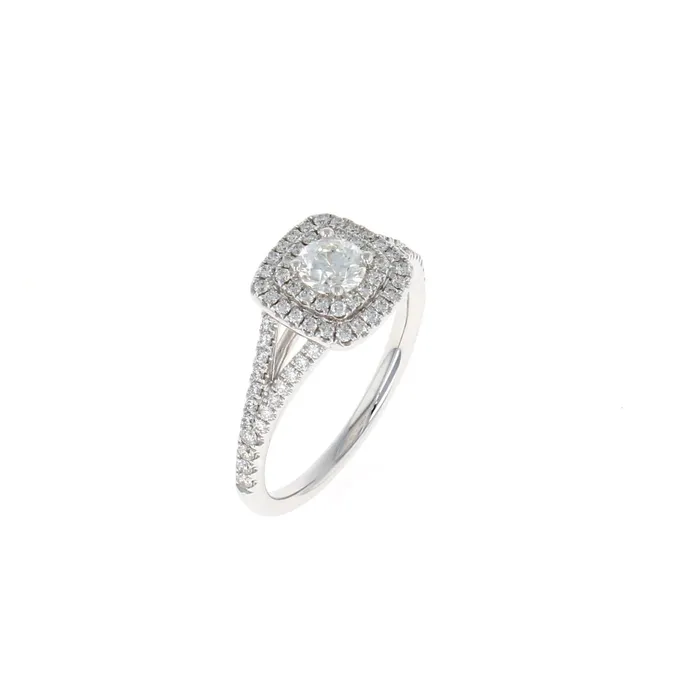 Rings Shop IDC estore Cushion Double Halo Complete Engagement Ring 083CTW