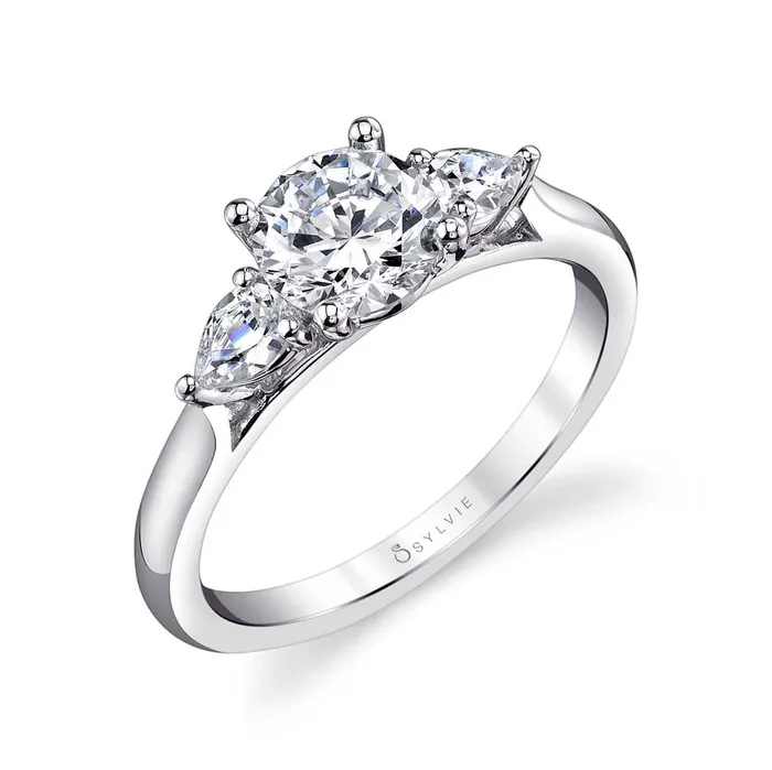 Rings Shop IDC estore Sylvie Martine Round Three Stone Engagement Ring Setting Rings Shop IDC estore Sylvie Martine Round Three Stone Engagement Ring Setting