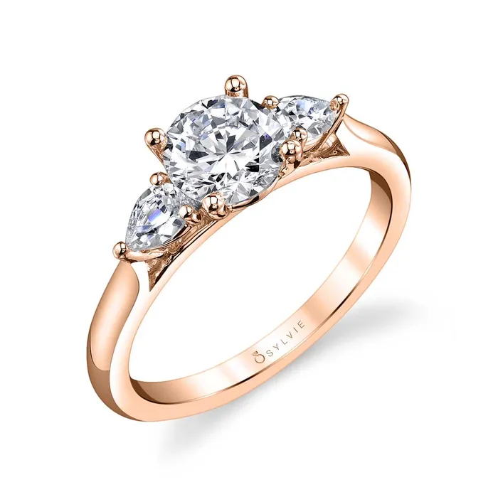 Rings Shop IDC estore Sylvie Martine Round Three Stone Engagement Ring Setting