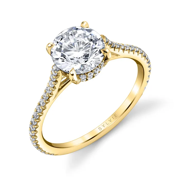 Rings Shop IDC estore Sylvie Steffi Round Classic Hidden Halo Engagement Ring Setting