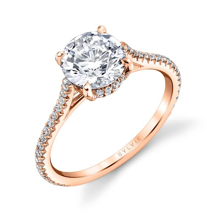 Rings Shop IDC estore Sylvie Steffi Round Classic Hidden Halo Engagement Ring Setting