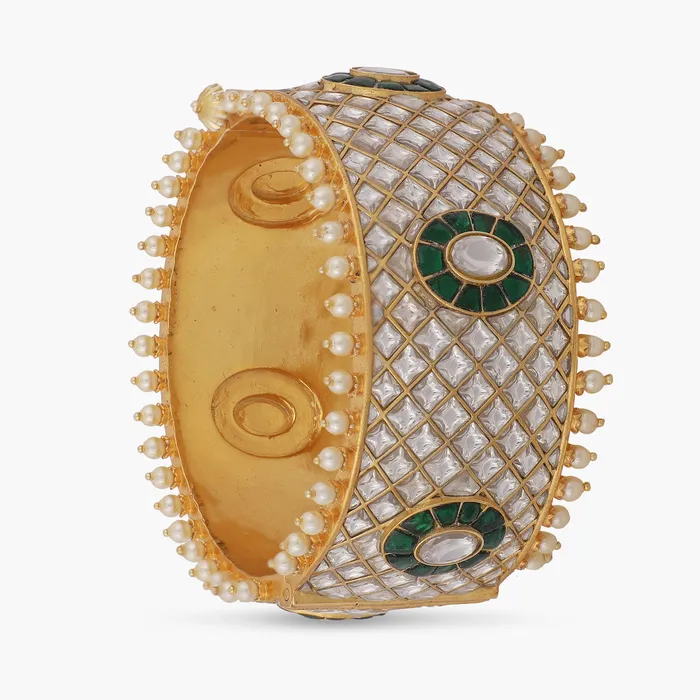 Rings SILVER Aalia Uncut Polki Statement Silver Bangle