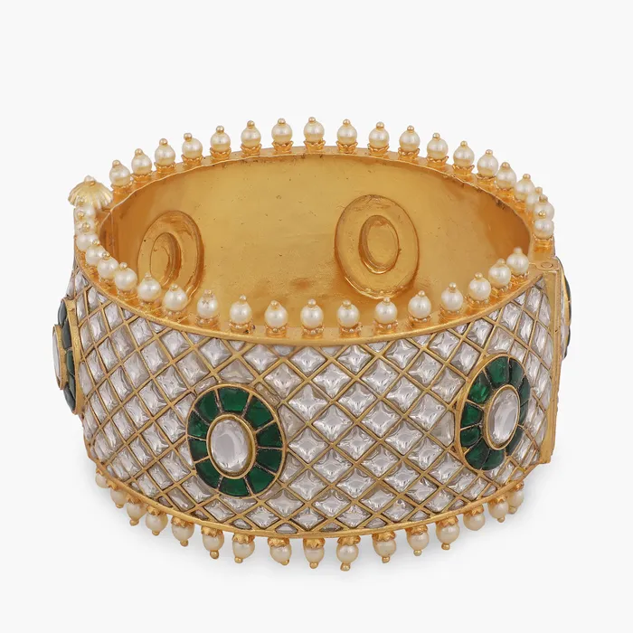 Rings SILVER Aalia Uncut Polki Statement Silver Bangle