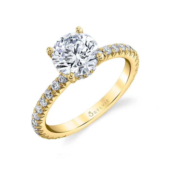 Rings Sylvie Round Cut Classic Way Engagement Ring Setting Shop IDC estore