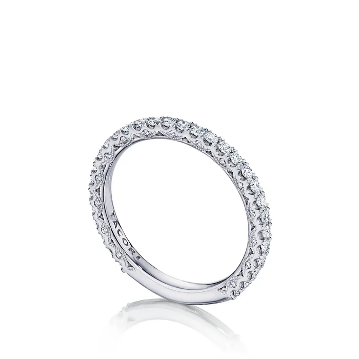 Rings Tacori 18k White Gold Petite Crescent Diamond Wedding Band 055 CTW International Diamond Center Rings Tacori 18k White Gold Petite Crescent Diamond Wedding Band 055 CTW International Diamond Center