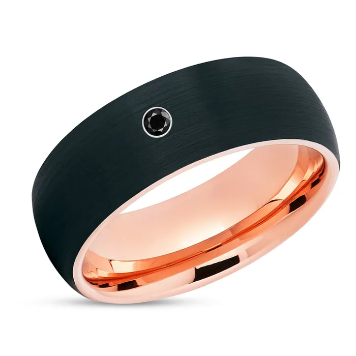 Rose Gold Tungsten Ring Rose Gold Tungsten Black Diamond Ring Black Wedding Ring Clean Casting Jewelry Rings Rose Gold Tungsten Ring Rose Gold Tungsten Black Diamond Ring Black Wedding Ring Clean Casting Jewelry Rings