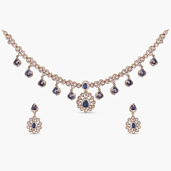 Sabah Moissanite Silver Necklace Set SILVER Necklaces