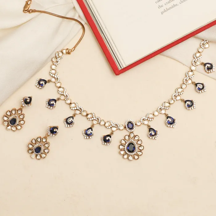 Sabah Moissanite Silver Necklace Set SILVER Necklaces