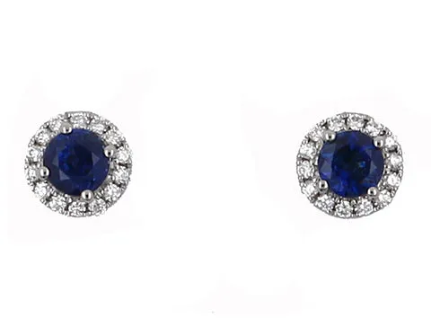Sapphire and Diamond Stud Earrings Shop IDC estore Earrings