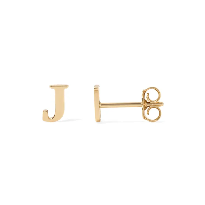 SG Fashion Sterling Silver Small Initial Stud Earrings