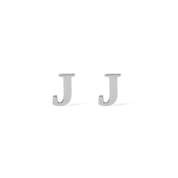 SG Fashion Sterling Silver Small Initial Stud Earrings