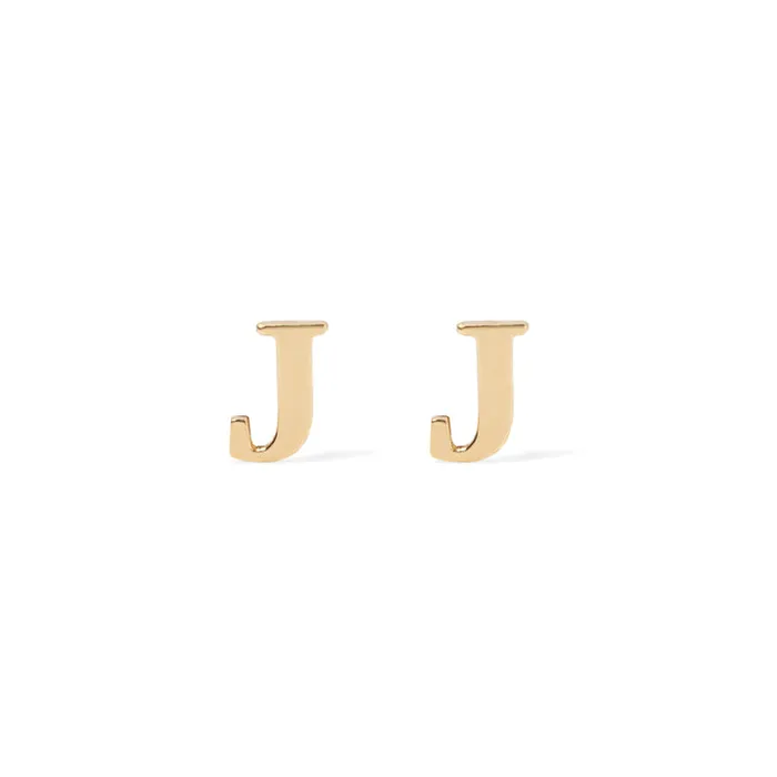 SG Fashion Sterling Silver Small Initial Stud Earrings