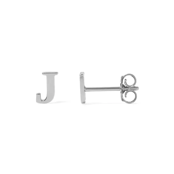 SG Fashion Sterling Silver Small Initial Stud Earrings