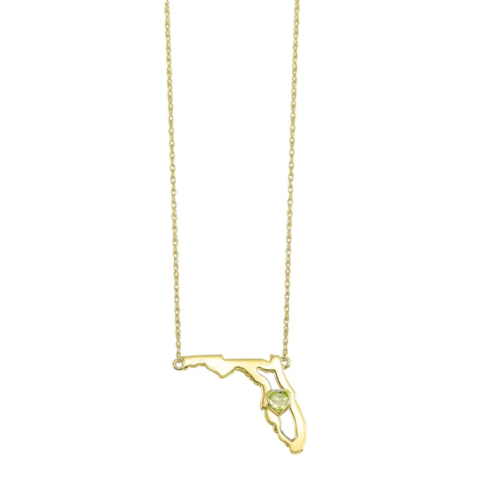Shop IDC estore Necklaces 14K Peridot Heart in Florida Necklace