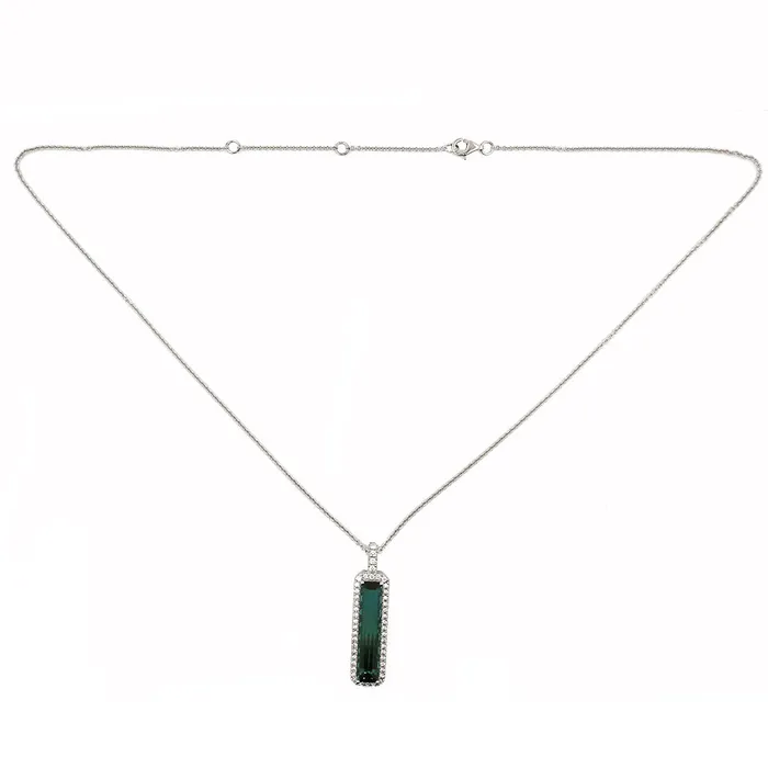 Shop IDC estore Necklaces Tourmaline and Diamond Fashion Pendant