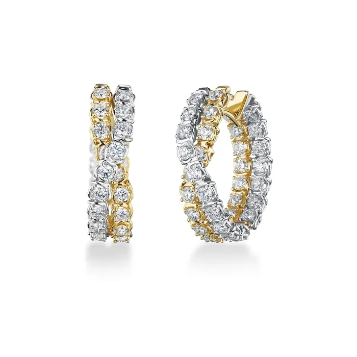 Shop IDC estore PreStyled Sets A Link Abbracci 385 ctw White Yellow Gold Inside Out Crossover 18K Gold Huggie Hoops Shop IDC estore PreStyled Sets A Link Abbracci 385 ctw White Yellow Gold Inside Out Crossover 18K Gold Huggie Hoops