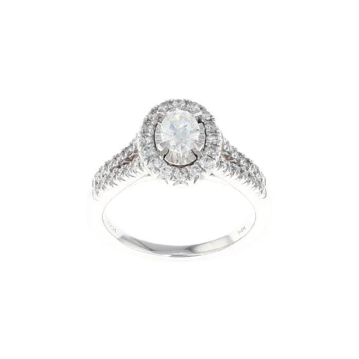 Shop IDC estore Rings Oval Halo Complete Engagement Ring 100CTW