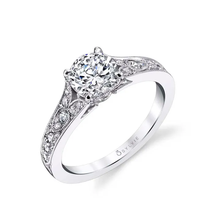Shop IDC estore Rings Sylvie Chereen Round Vintage Engagement Ring Setting Shop IDC estore Rings Sylvie Chereen Round Vintage Engagement Ring Setting