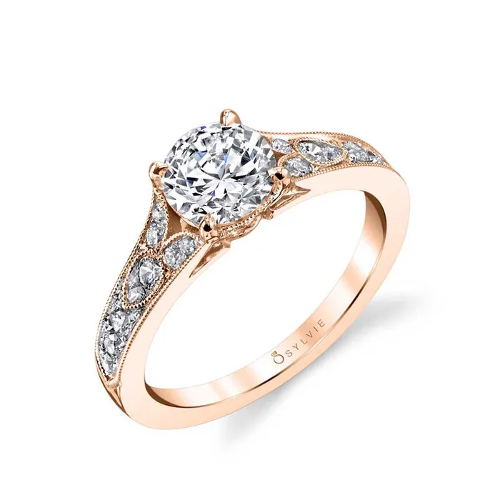 Shop IDC estore Rings Sylvie Chereen Round Vintage Engagement Ring Setting
