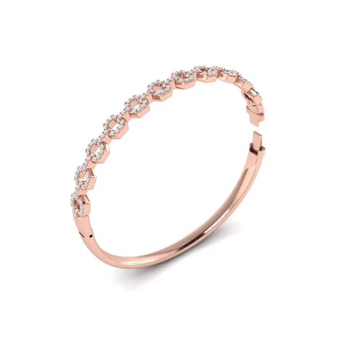 Shop IDC estore Rings Vlora Serafina 14K Diamond Open Link Hinged Bangle Diamond 107CTW