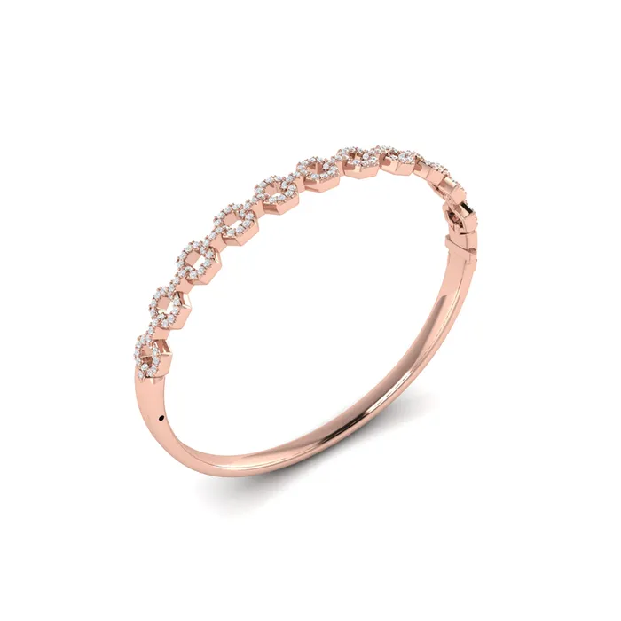 Shop IDC estore Rings Vlora Serafina 14K Diamond Open Link Hinged Bangle Diamond 107CTW