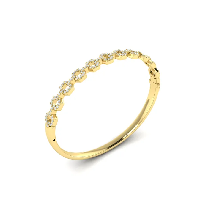 Shop IDC estore Rings Vlora Serafina 14K Diamond Open Link Hinged Bangle Diamond 107CTW